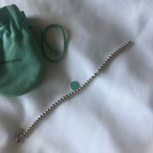 Tiffany & Co. bead bracelet with blue heart